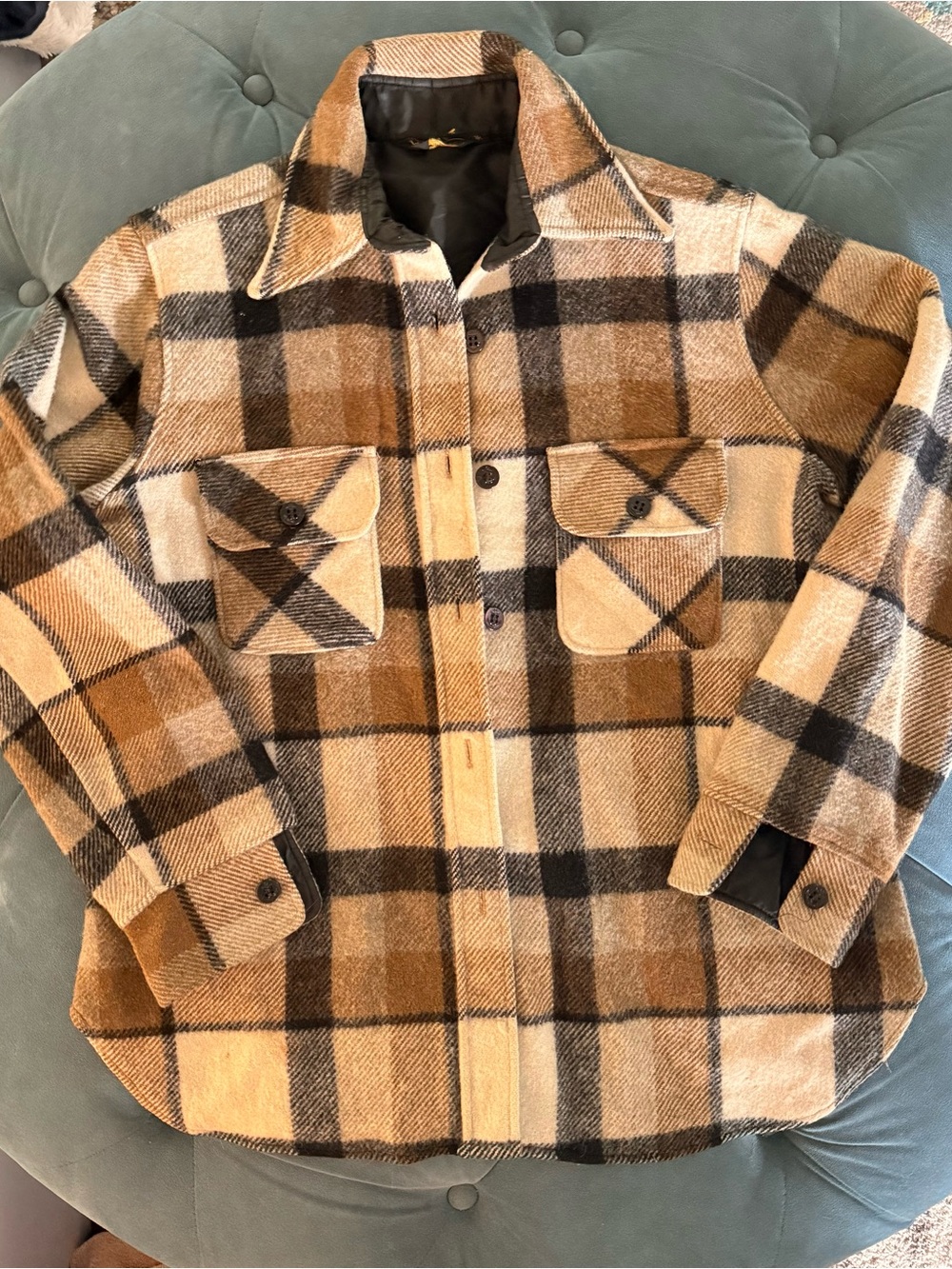 Vintage 1960-1990 His for Hers plaid wool blend shirt or jacket. Size medium